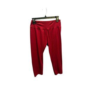 Satina Plus Size Cropped Leggings – Red